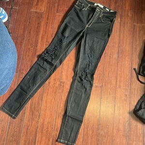KanCAN USA Black Skinny Jeans - Ripped Jeans - High Size Size 25 Waist